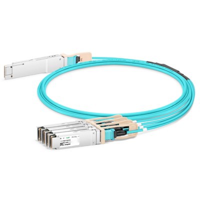 200g QSFP56 go 4x 50g SFP56 Cábla Optúil Gníomhach (AOC), 1M -20 m
